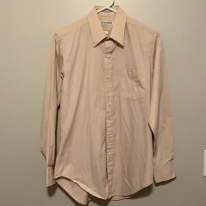 Calvin Klein Lite Pink Mens Long Sleeve Button Down Dress Shirt Size 15